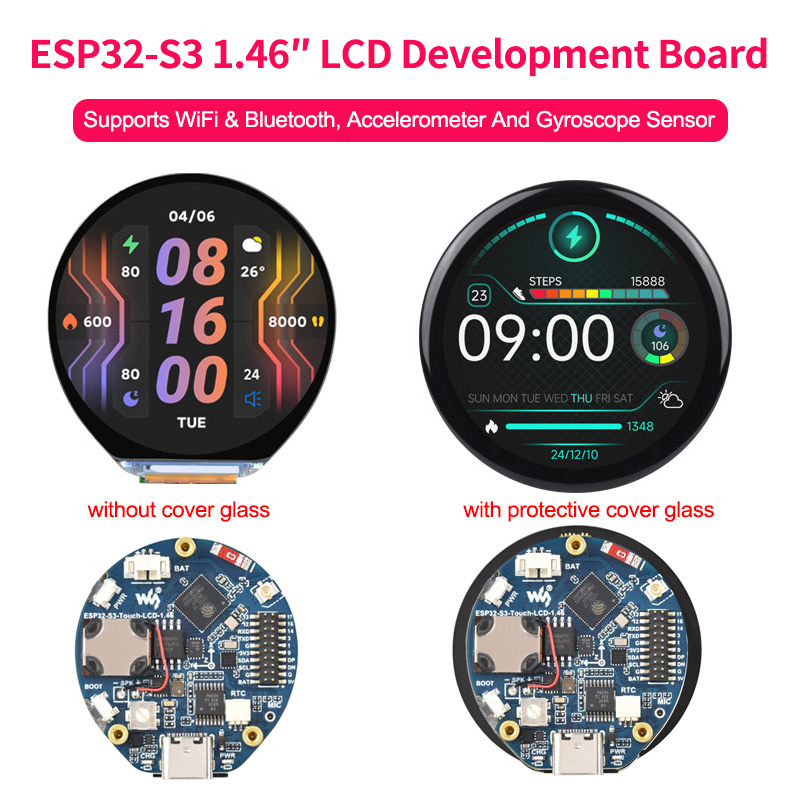 Dual Monitor Arm - 1.46인치 원형 디스플레이 ESP32-S3 412x412 화면