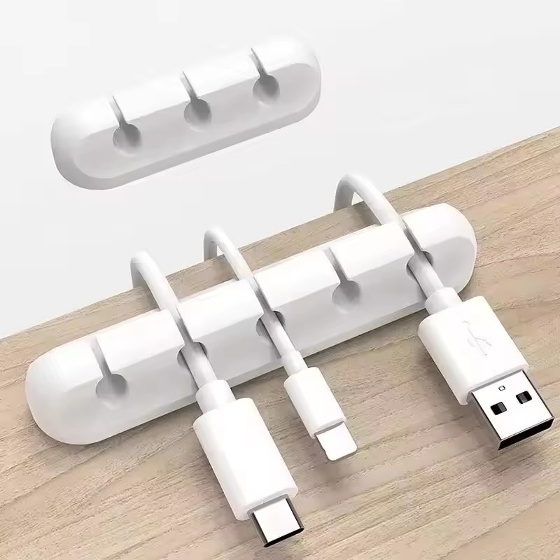 Desk Cable Organizer - 실리콘 USB 케이블 클립 와인더 정리기