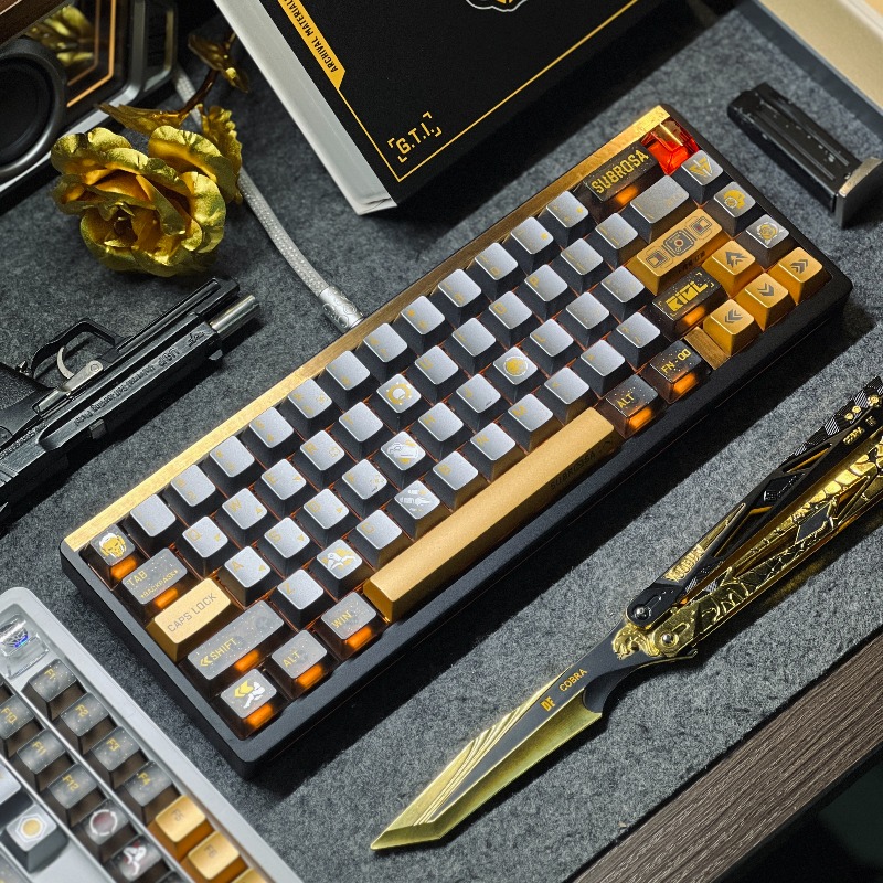 Pc Gaming Set - 골든 로즈 테마 키 캡 세트