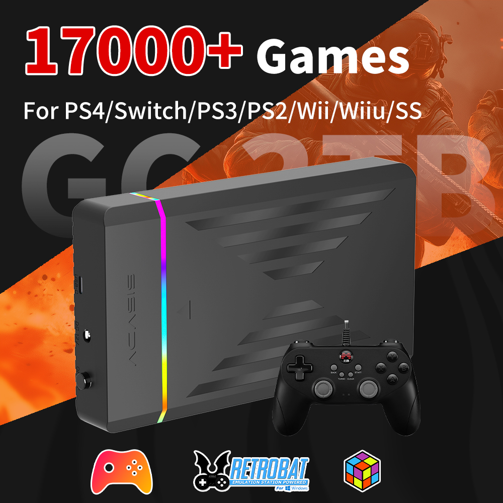 Pc Gaming Aaa - PS4/스위치/PS3/PS2/Wii/Wiiu용 휴대용 게임 HDD 3TB Launchbox&Playnite&Retrobat