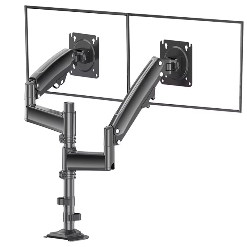 Dual Monitor Arm - 알루미늄 합금 블랙 듀얼 컬럼 컴퓨터