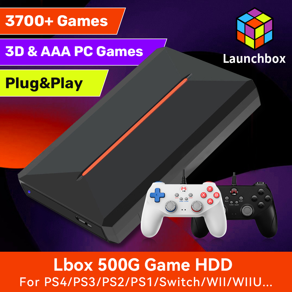 Pc Gaming Aaa - PS4/스위치/게임 큐브/PS3/PS2/WII/WIIU용 Launchbox 500G 게임 하드