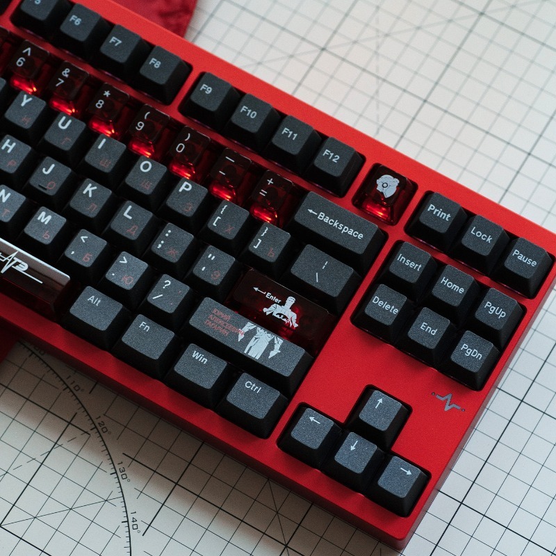 Pc Gaming Set - 소련 블랙 테마 키캡 세트 PBT
