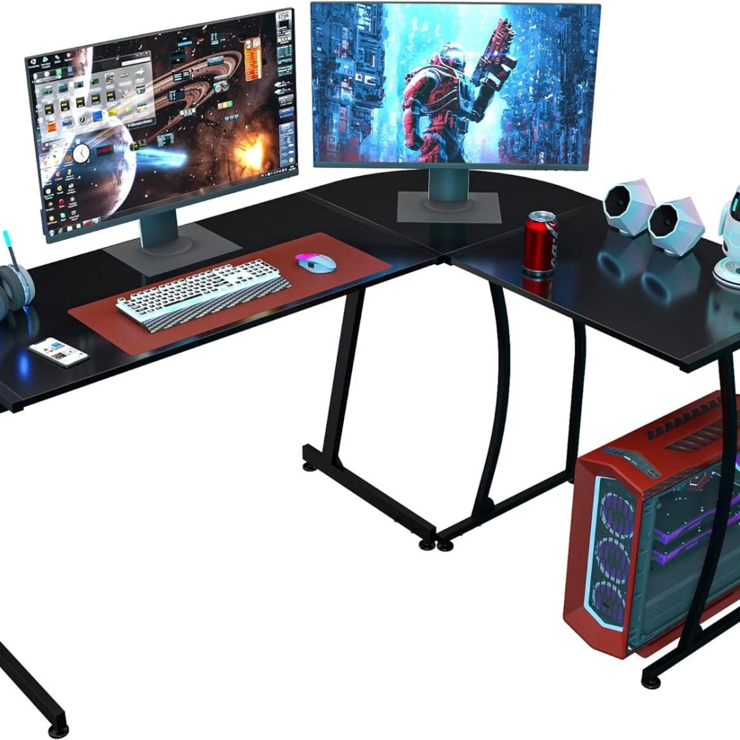 Pc Gaming Center - 58인치 L자형 게이밍 데스크 코너 컴퓨터