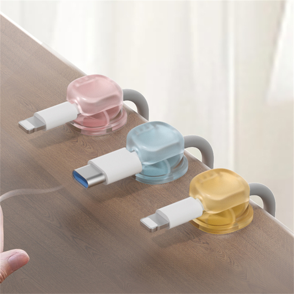 3개의 투명 컬러 자석 케이블 정리함, 데이터 케이블  - Desk Cable Organizer 리뷰 및 가격
