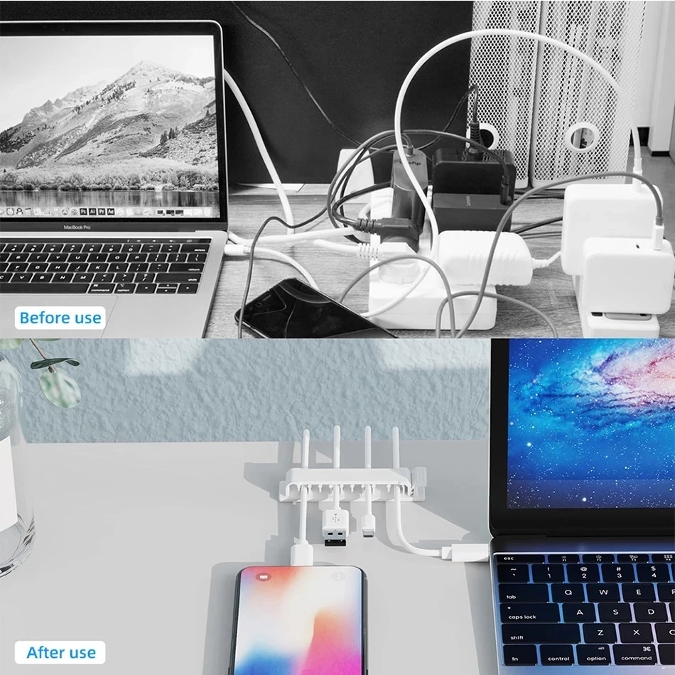 케이블 정리함 자가 접착 케이블 클립 USB 케이블 관 - Desk Cable Organizer 리뷰 및 가격