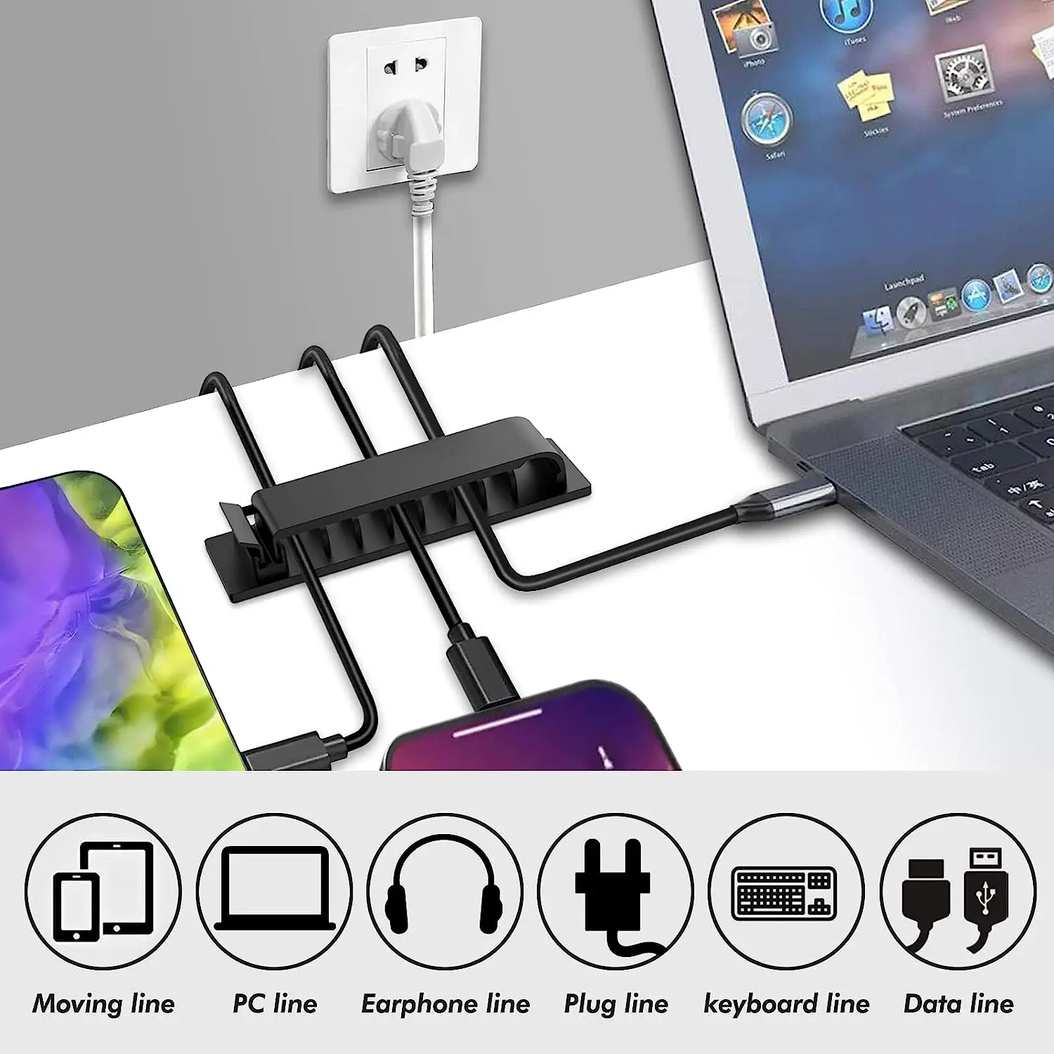 케이블 정리함 자가 접착 케이블 클립 USB 케이블 관 - Desk Cable Organizer 리뷰 및 가격