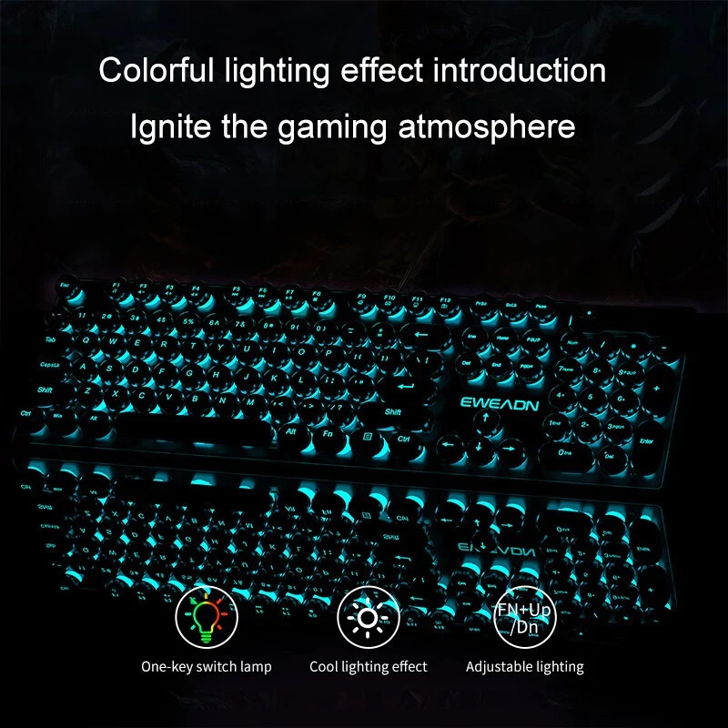 레트로 펑크 기계식 느낌 키보드 마우스 세트 유선 무선 - Pc Gaming Keyboard 리뷰 및 가격