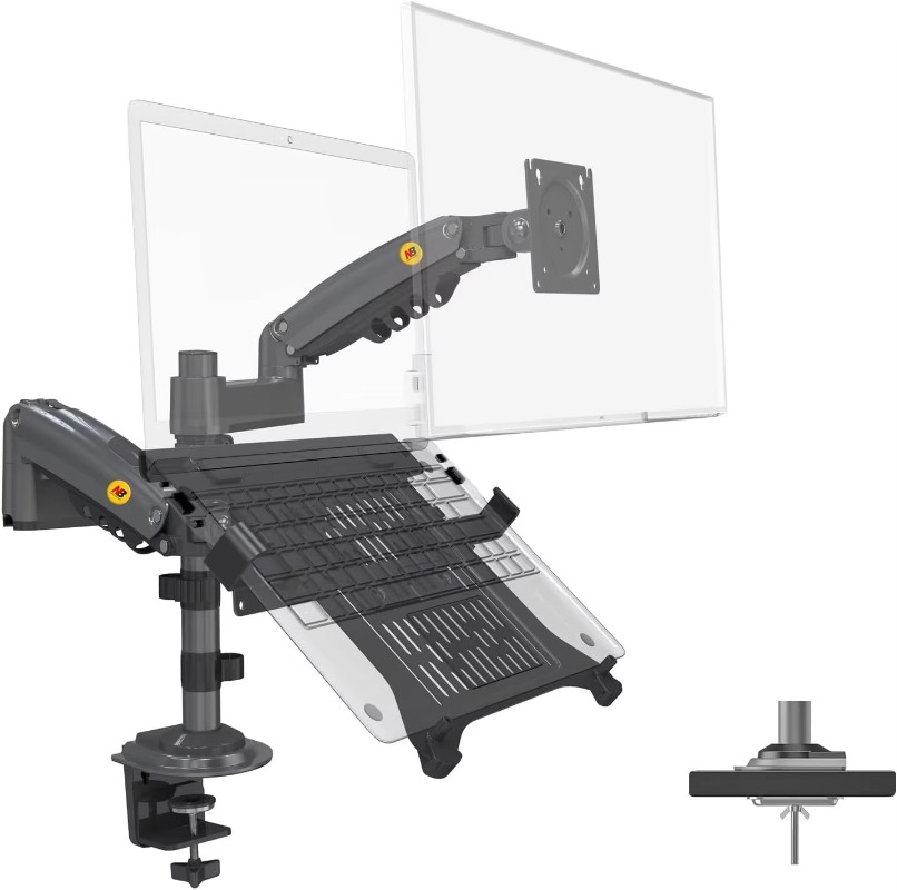 듀얼 암 2 in 1 콤보 노트북 거치대, 조절 가능한 - Dual Monitor Arm 리뷰 및 가격