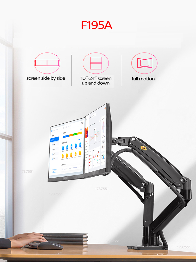 NB F195A 알루미늄 가스 스프링 암 22-32인치 - Dual Monitor Arm 리뷰 및 가격