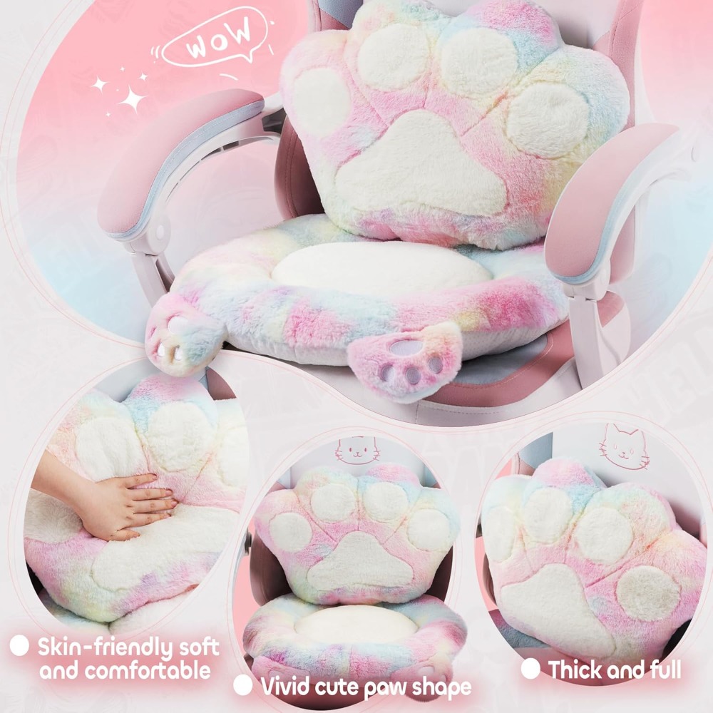 고양이 귀가 달린 귀여운 게임 의자 발바닥과 쿠션, 발 - Pc Gaming Girl 리뷰 및 가격