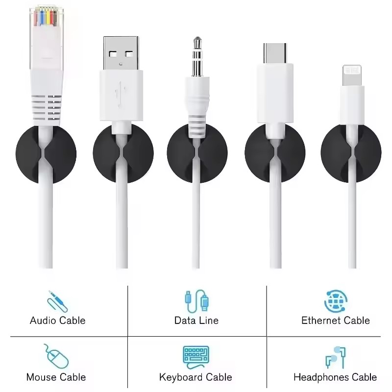 5개/50개 세트 미니 케이블 정리 클립, USB 충전 - Desk Cable Organizer 리뷰 및 가격