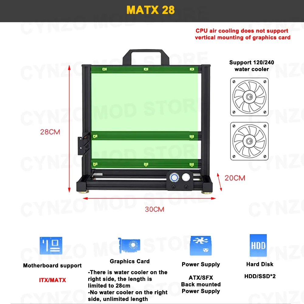 개조 EATX 오픈 PC 케이스 프레임, ITX MAT - Pc Gaming Center 리뷰 및 가격