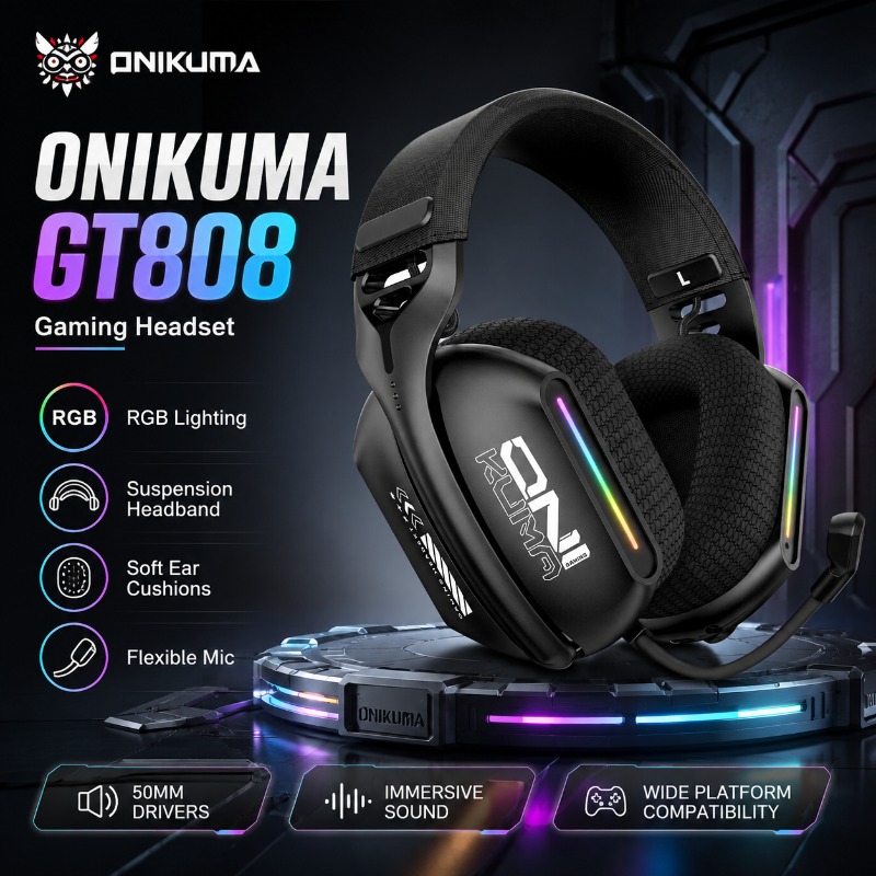 ONIKUMA GT808 무선 게이밍 헤드셋 트라이 모 - Pc Gaming Apple 리뷰 및 가격