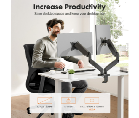 듀얼 모니터 스탠드 암, 가스 스프링 2 모니터 데스크 - Dual Monitor Arm 리뷰 및 가격