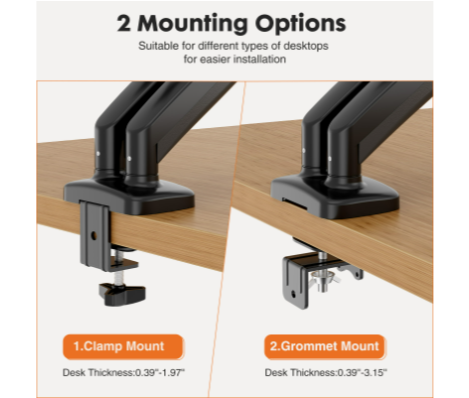 듀얼 모니터 스탠드 암, 가스 스프링 2 모니터 데스크 - Dual Monitor Arm 리뷰 및 가격