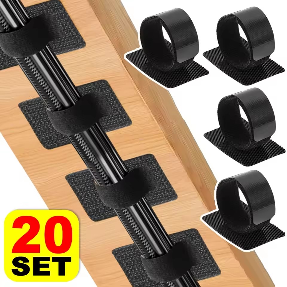 20세트 자체 접착식 헤비 듀티 케이블 타이, 가정 및 - Desk Cable Organizer 리뷰 및 가격
